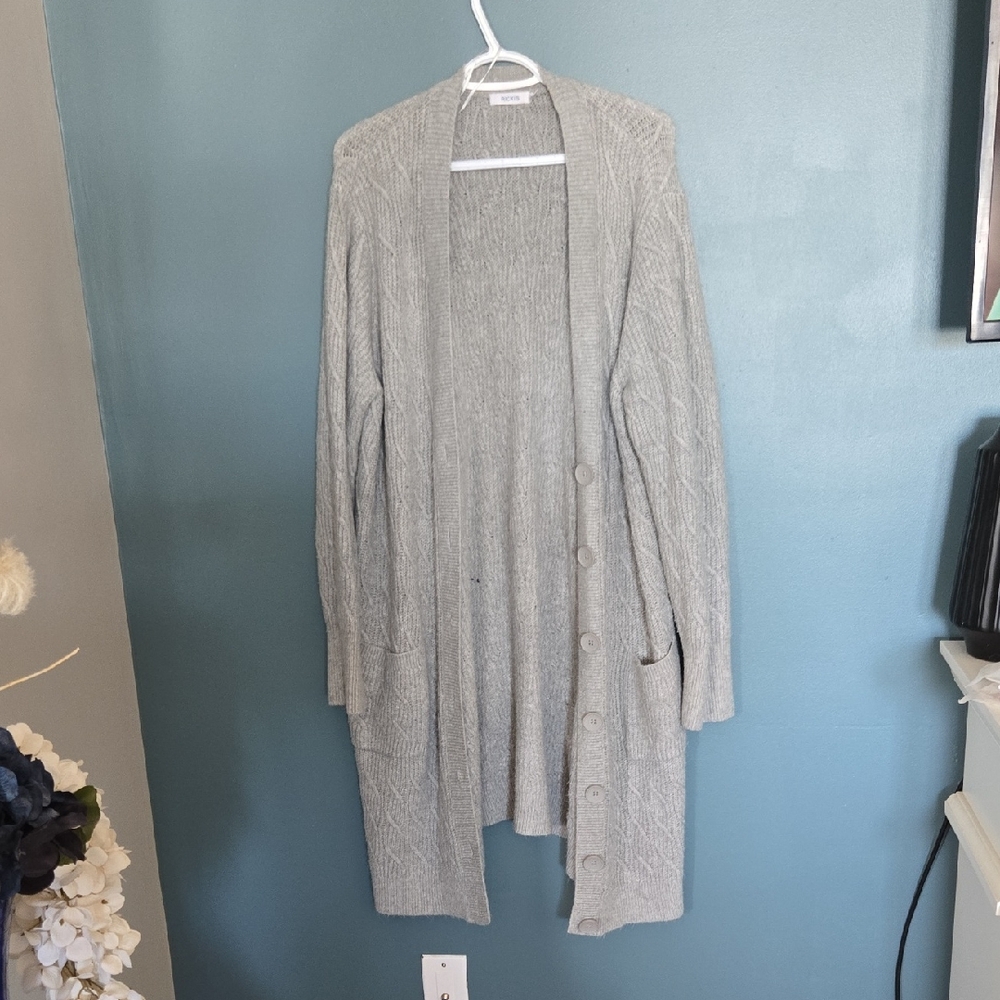Ricki's Light Gray Cable Knit Cardigan
